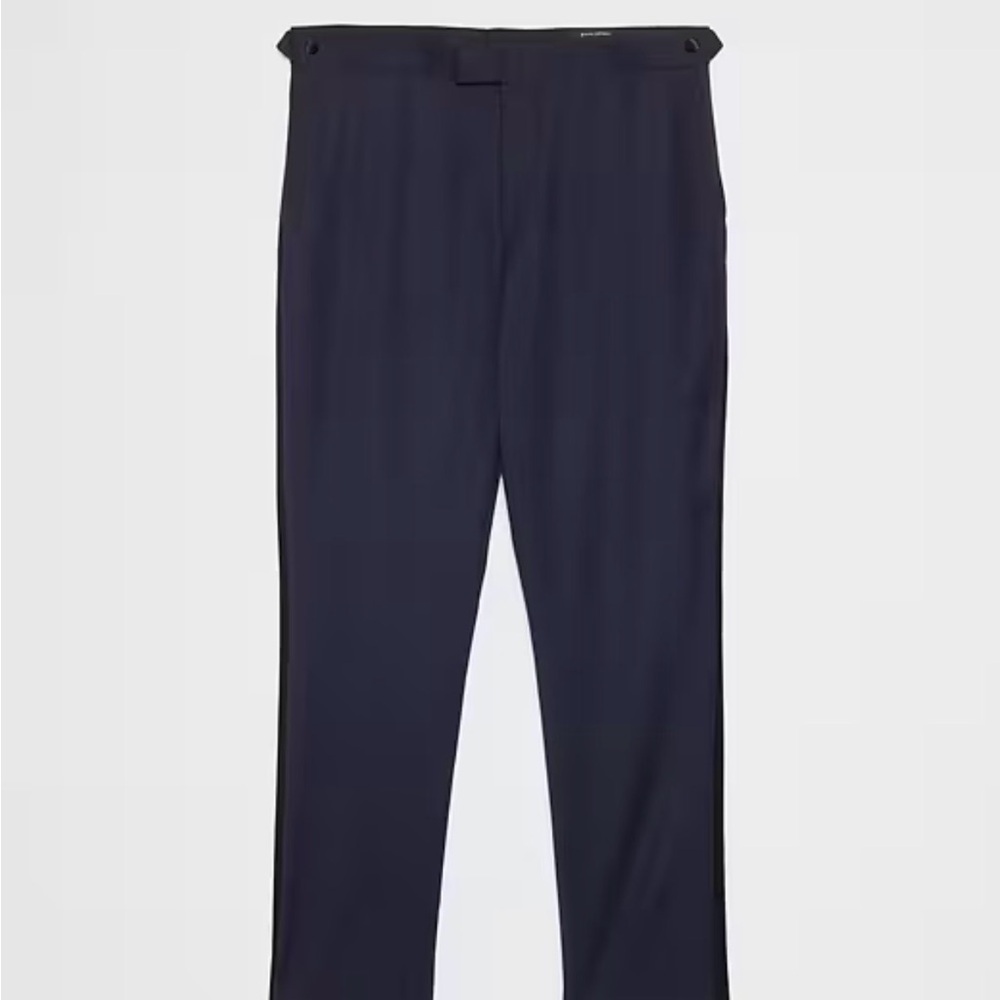 Banana Republic Factory Men's Tailored-Fit Luxe Navy Tuxedo Pants